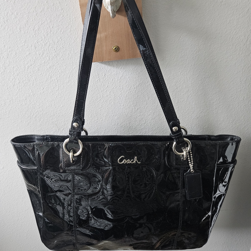 Coach Glossy Black Tote Bag
